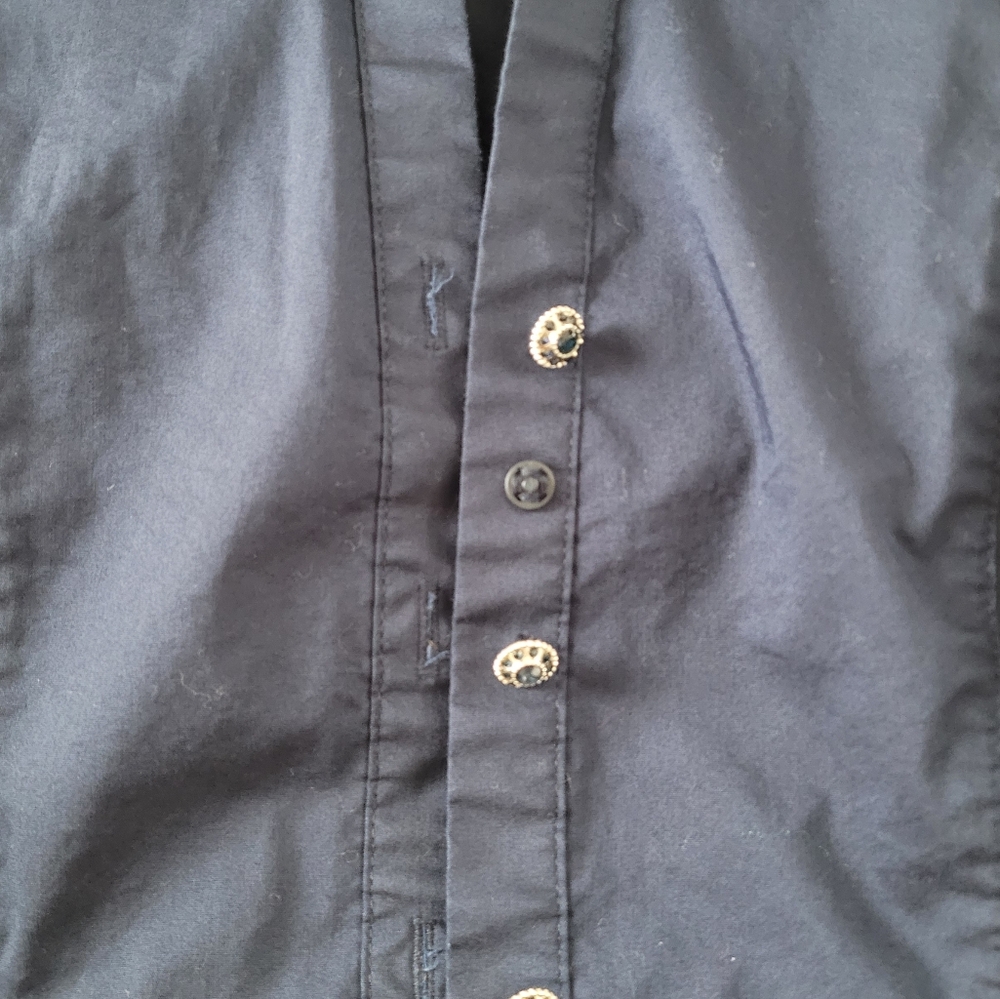 Navy button down blouse - Picture 3 of 6